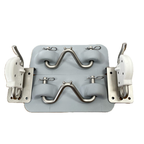Rubber Snap Davit Kit Bathing Platform Grey Pads