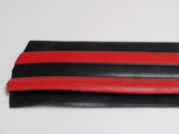 PVC Tear Drop Rubbing Strake Black/Red Stripes 6M x 10cm