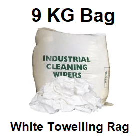 White Towelling Cleaning Rags - 9Kg Bag